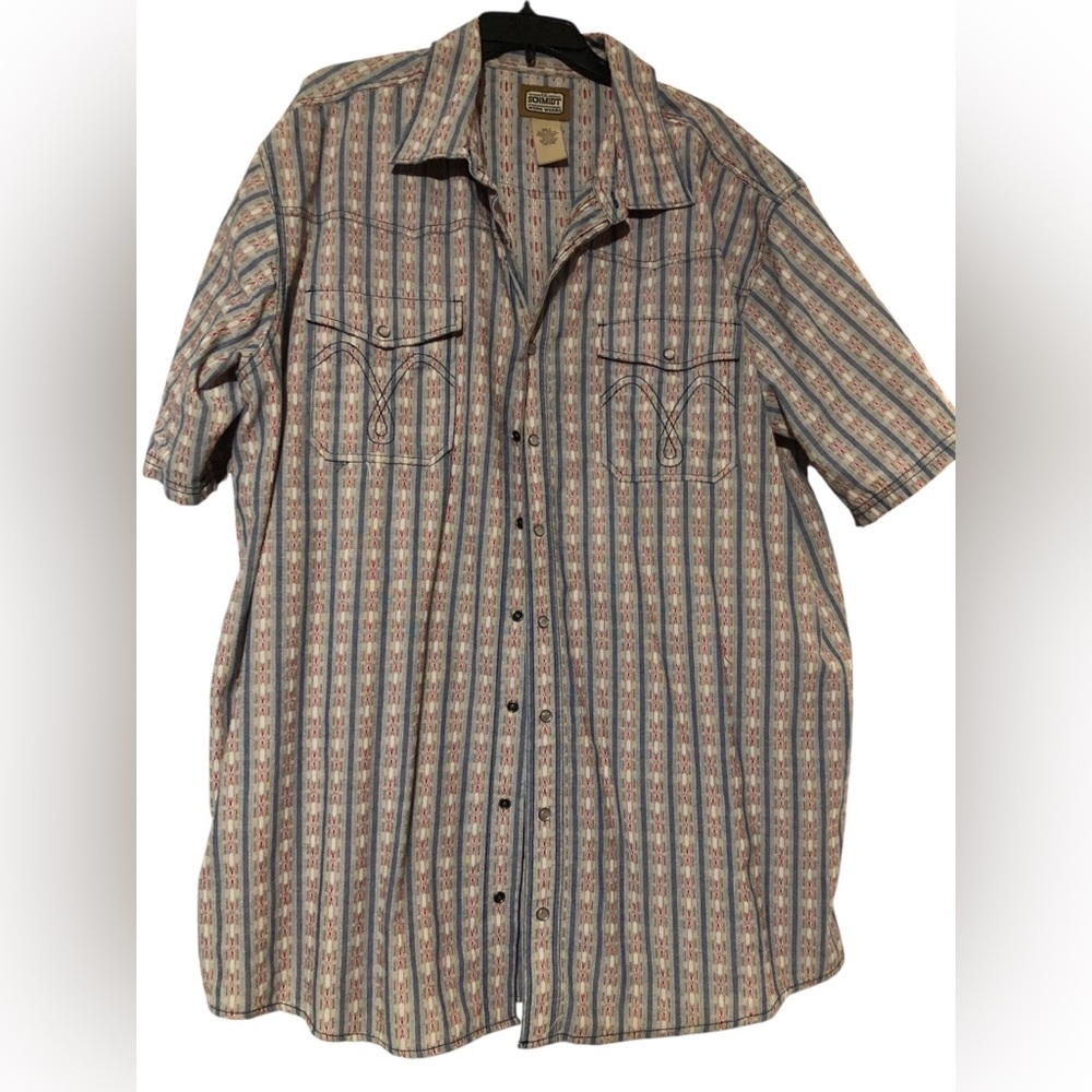 SCHMIDT WORKWEAR WESTERN STYLE PEARL SNAP SHIRT MENS 2X